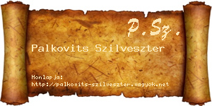 Palkovits Szilveszter névjegykártya