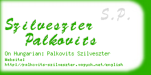 szilveszter palkovits business card